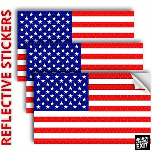 3PC Reflective Thin Blue Line or American Flag Decals – Show Your Allegiance, Day or Night (5x3")